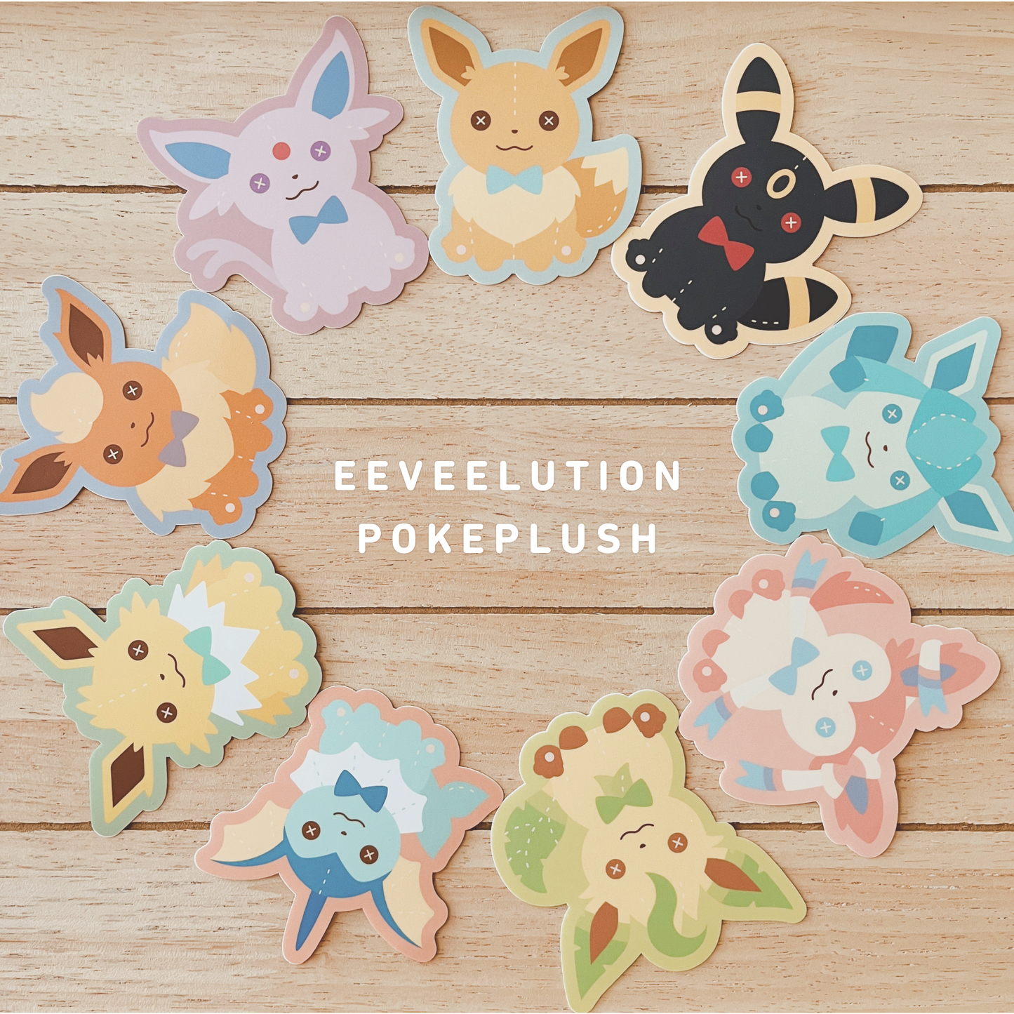 Eeveelution Plushies: Vinyl Stickers