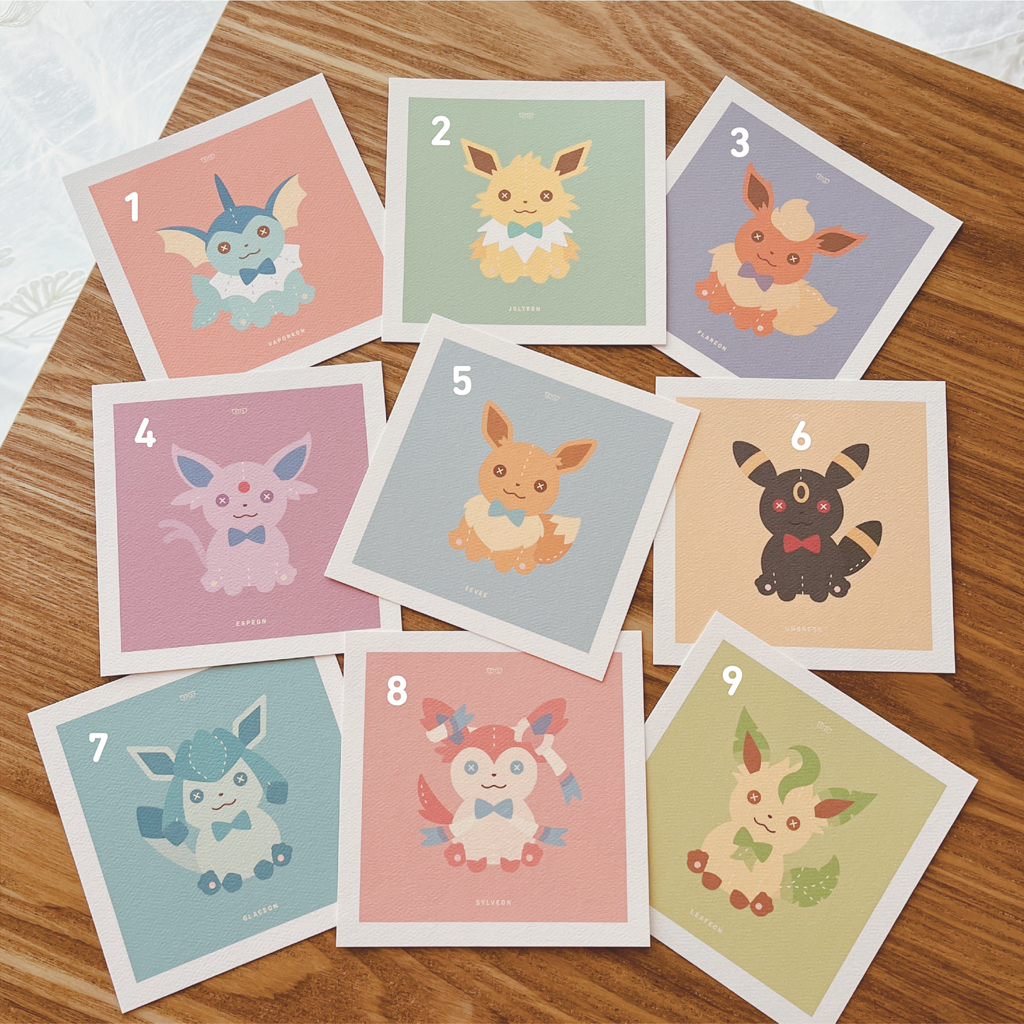 Eeveelution Plushies: Art Prints