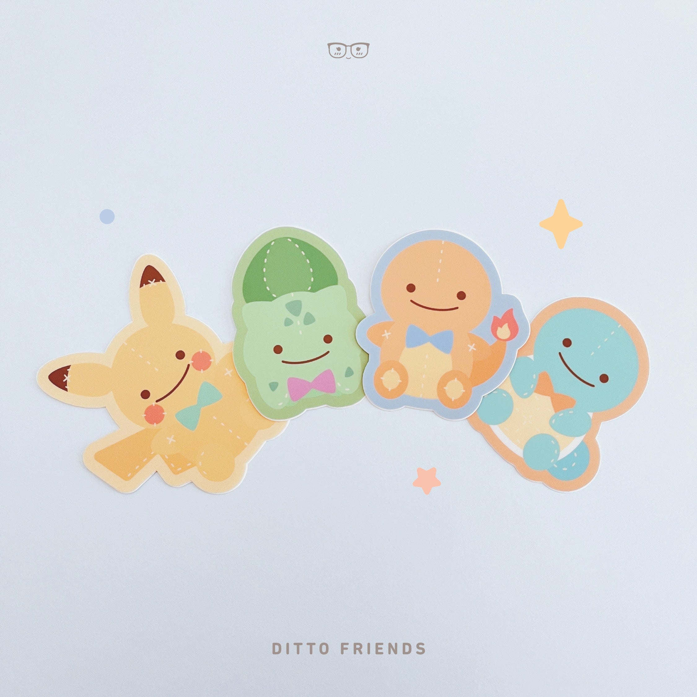 Ensemble d'autocollants Pokemon - Kawaii Ditto & Friends