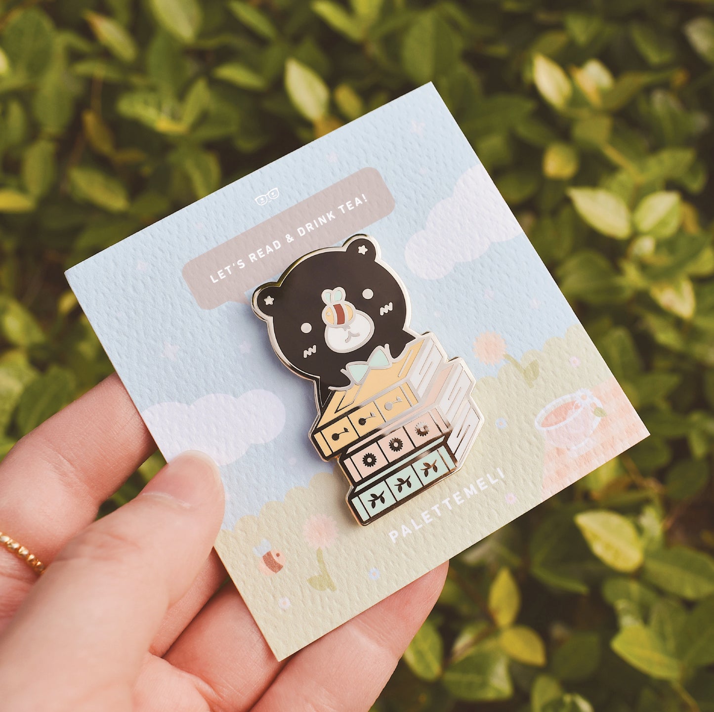 Dusk Bear Reading: Hard Enamel Pin
