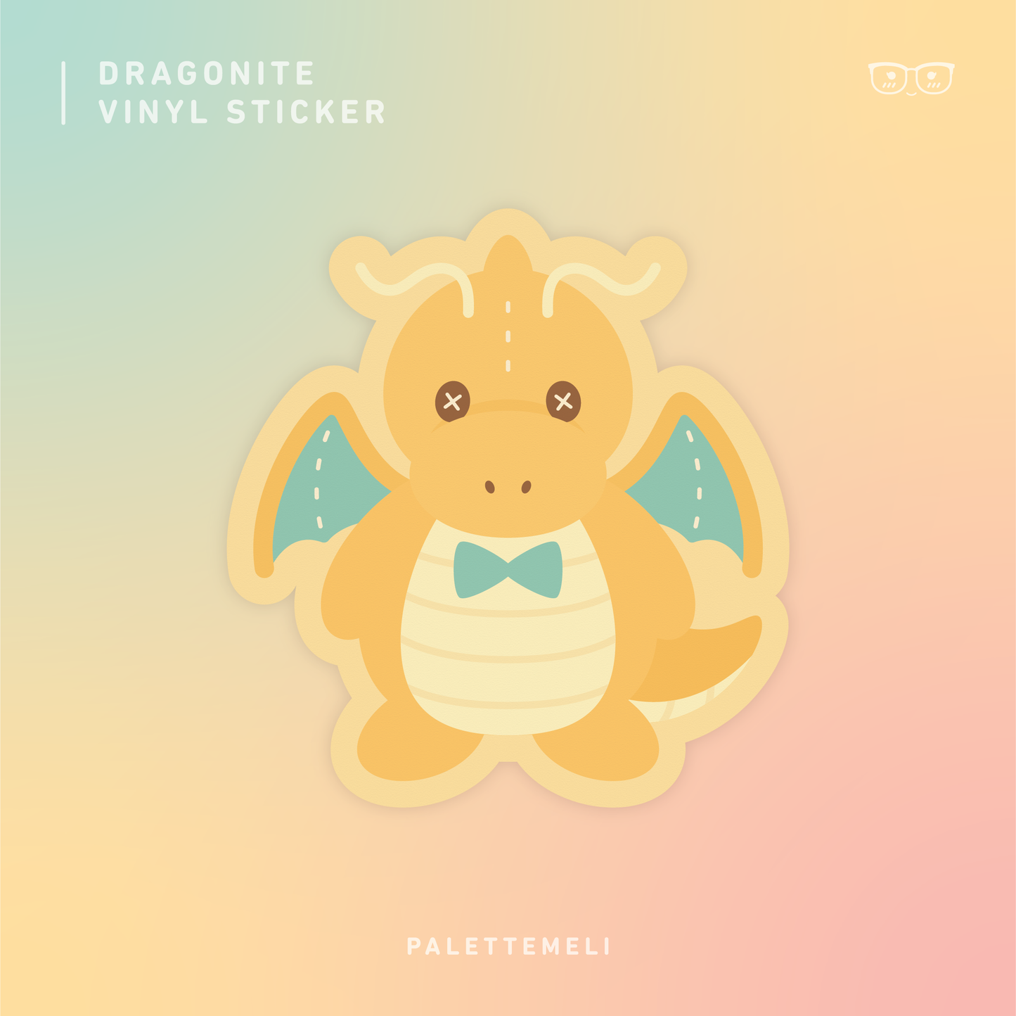 Dragonite Plushie: Vinyl Sticker