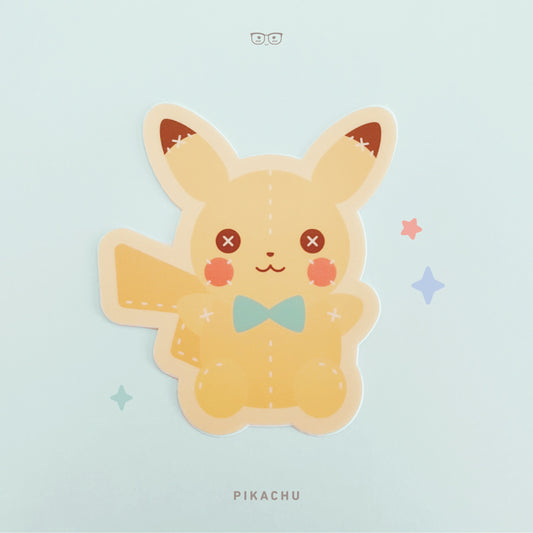 Pikachu Plushie: Vinyl Sticker